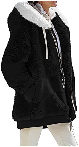 PRDECEXLU Елегантна Hoody с дълъг ръкав и качулка, Женски Зимен Пуловер за Екскурзия, Обикновен Пуловер с Цип, С