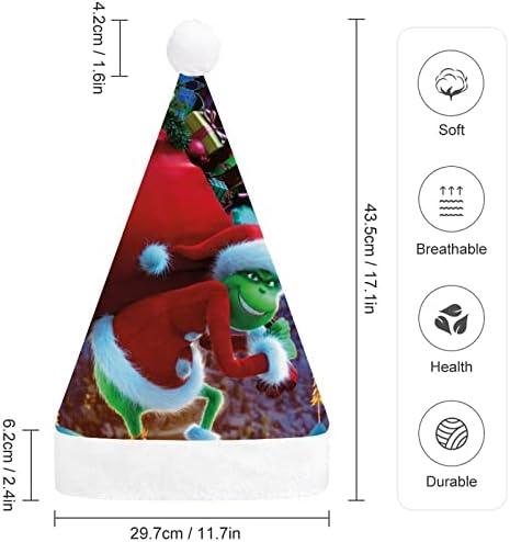 Шапка на Дядо Коледа Grin-ch, персонални Коледна шапка, комфортна коледна празнична шапка за възрастни, детски аксесоари