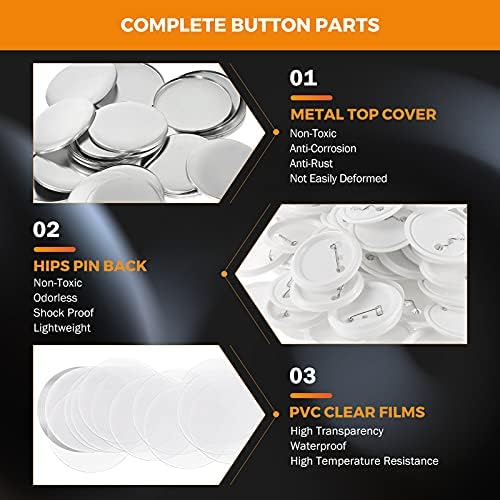 Съдържание на пакета: BEAMNOVA 32mm Button Maker Machine САМ Round Пин Maker Комплект с пластмасова задната част