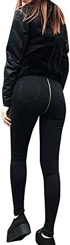LARIAU Стегнати Дънки за Жени Участък Цип Отзад Молив С Висока Талия Плюс Размера на Скъсани Дънкови панталони Панталони