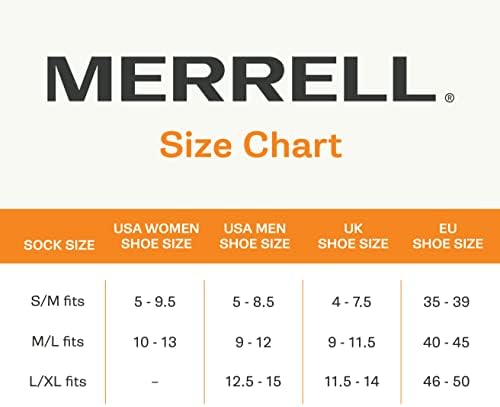Мъжки и женски леки вълнени чорапи Merrell за походи за всеки ден - 3 чифта в опаковка-Поддръжка на свода на стъпалото
