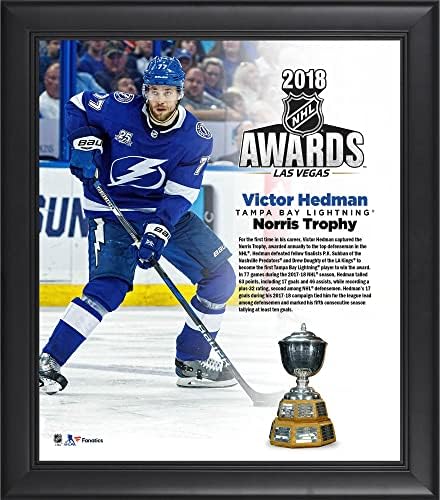 Виктор Хедман Тампа Бей Светкавица В рамка 15 x 17 Колаж Победител НХЛ Норис Trophy 2018 - плакети и колажи на играчите