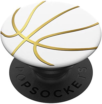 Златен баскетболна топка бяла стойка PopSockets С възможност за подмяна