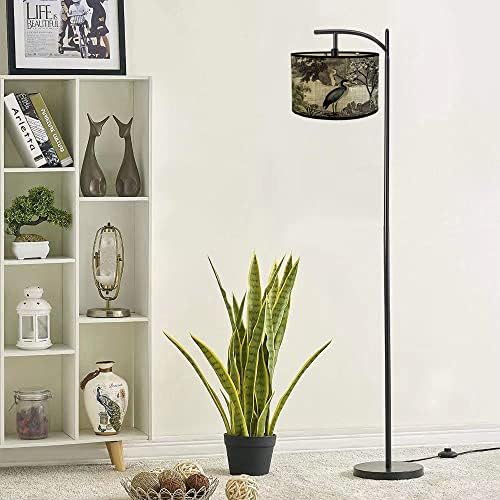 Лампиона от ратан DANGGEOI за всекидневната, Сводест под лампа, Висок етаж лампа с изображение на птица с бамбуковым