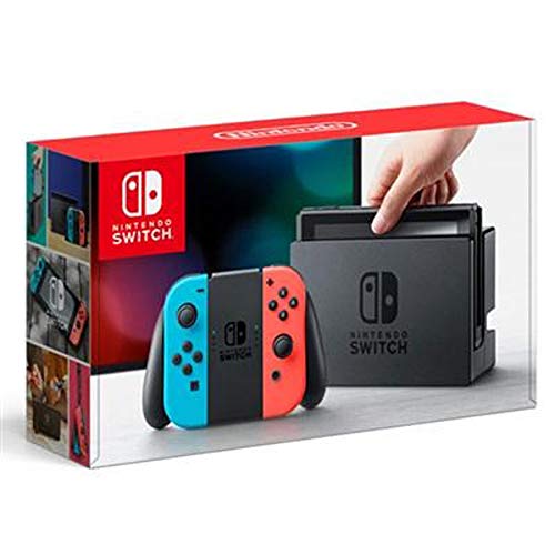 Конзолата на Nintendo Switch обем 32 GB с неоново-синьо и червено комплект Joy-Con (HACSKABAA), в който са включени