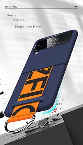 QAZSUOLEN Предназначена за телефон Galaxy Z Flip 4 с каишка-гривната, Ултра-Защитен калъф за вашия КОМПЮТЪР с прибиращ