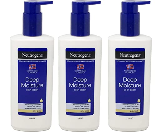 Лосион за тяло Neutrogena Deep Moisture за суха кожа, Норвежка формула, хидратира 24 часа, 13,5 грама (опаковка