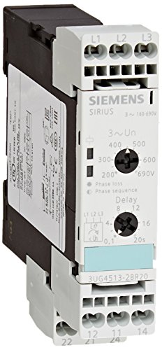 Контролно реле Siemens 3UG4513-2 BR20, Трифазно напрежение, Контрол на изолацията, Ширина 22,5 мм, Зажимная клемма, 2 контакт CO, закъснение на изключване на 0-20 с, захранващо Напр?