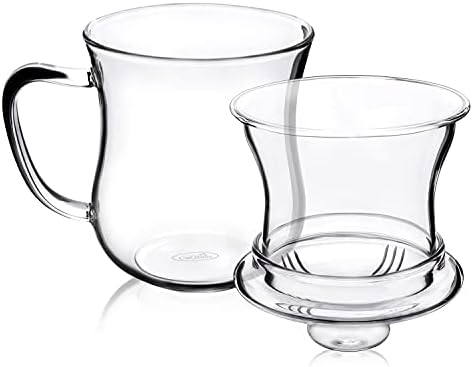Стъклена Чаена чаша CNGLASS с Подвижна Заварочным устройство и Капак, Чаена Чаша от Утолщенного Стъкло на 10 унции,