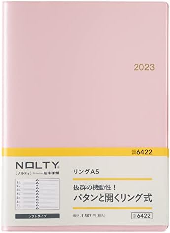 Седмичен планер Японски център за управление на Noritsu NOLTY 6422, 2023, Формат A5, розово, в началото на декември