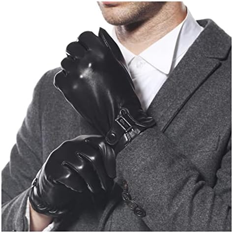 Мъжки кожени ръкавици TREXD с подплата от топли зимни ръкавици за шофиране, Есенни Топли ръкавици с непрекъснато