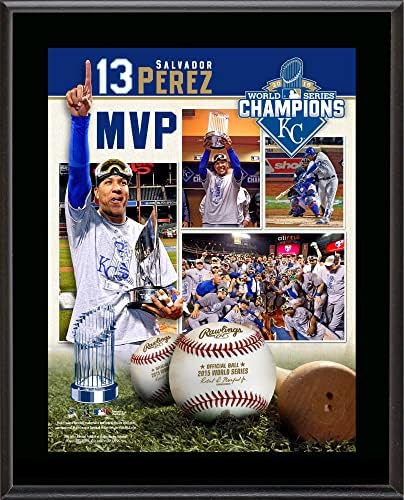Салвадор Перес Канзас Сити Роялз Шампиони на Световните серии на МЕЙДЖЪР лийг бейзбол 2015 10.5x 13 MVP на Световните