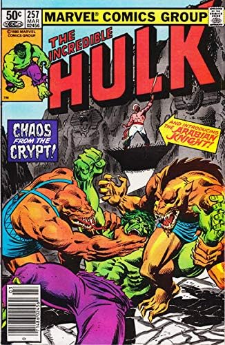 Incredible Hulk, 257 (павилион за вестници) FN; Комиксите на Marvel | 1-ва арабски кон Бил Мантло