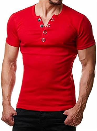 2023 Нова Мъжки Ежедневни Однотонная Горната Риза, Блуза С V-образно деколте, Обикновена Върховете на Копчета С