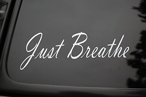 Vinyl Стикер Just Breathe Decal (V94) Wellness Inspiration Йога-Медитация (Бял)