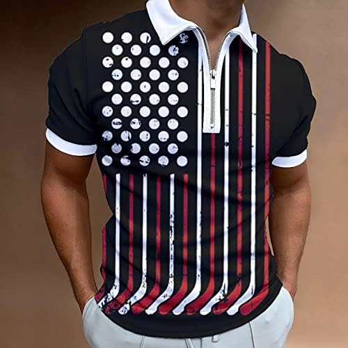 RUIRUILICO Американски Флаг Polo Ризи за Мъже Патриотическая Тениска на 4 юли Годишна Ежедневни Свободна С Къс Ръкав