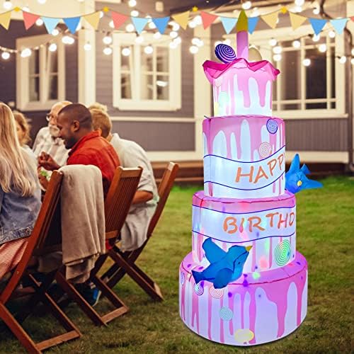 6,2 подножието на Надуваеми Украса за Торта за рожден Ден, Надуваеми Празнични партита с Вградени светодиоди за