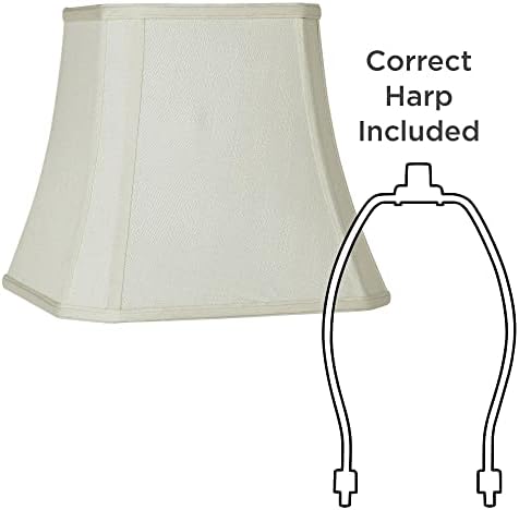 Кремаво на Ъгловата лампа с квадратна огранкой 8 инча отгоре x 12 см от дъното x 11 инча с наклон x 10,5 инча височина