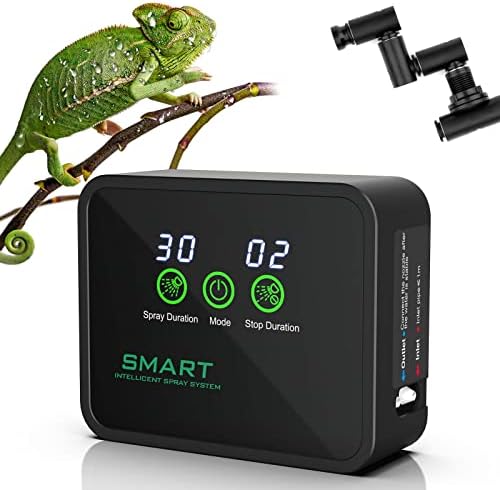 Овлажнители на Въздуха за Влечуги, Система за Замъгляване Reptile Fogger, Автоматичен Таймер Mister Smart С Регулируеми Распылительными дюзите на 360 °, Сензорен екран | Регулат?