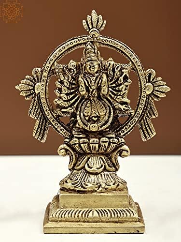 Екзотична Индия 5 Малки Sudarshan Вишну с Йога Нарасимхой на Реверсе | Ръчна изработка - Месинг