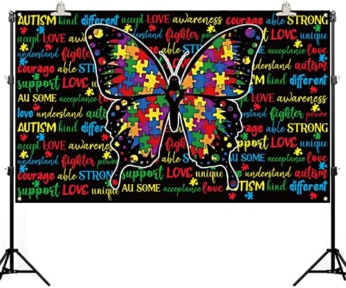 Информираността За Аутизма Фон За Фотобудки Да Вземе Разберат Любовта На Априлското Украса Парче От Пъзела Пеперуда