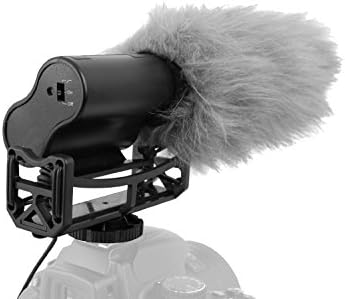 Микрофон-пушка (стерео) с Предното стъкло и ръчен Дохлой котки за Canon EOS 77D