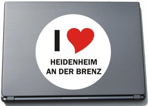 I Love Aufkleber Decal Sticker Laptopaufkleber Laptopskin 297 mm mit Stadtname HEIDENHEIM AN DER BRENZ