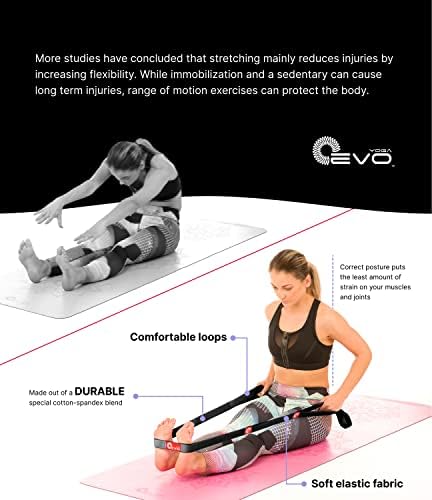 Еластична, Гъвкава лента за фитнес YOGA EVO с Вериги за Физиотерапия, Йога, упражнения и гъвкавост + Инструкции