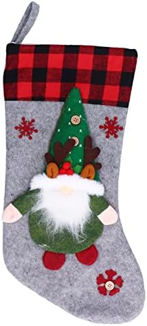 Коледен Отглеждане KENANLAN Коледа 25 * 24 * 5 Коледни Чорапи с Безлични Кукли Декор за Дома Магазин за Парти Коледно