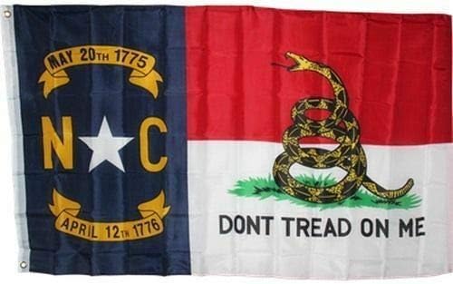 Вятър Северна Каролина Не Наступай НА МЕН Държавния Флаг 3x5 фута Гадсден Гърмяща Змия Snake NC Премия е Устойчив