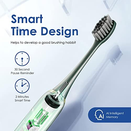 Звукова електрическа четка за зъби за възрастни - 5 мощни режими на почистване и избелване с мека четка Dupont,