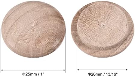uxcell Дървени мъничета копчета 20 мм (7/9) Мъничета за мебели от черешова дървесина 25 бр.