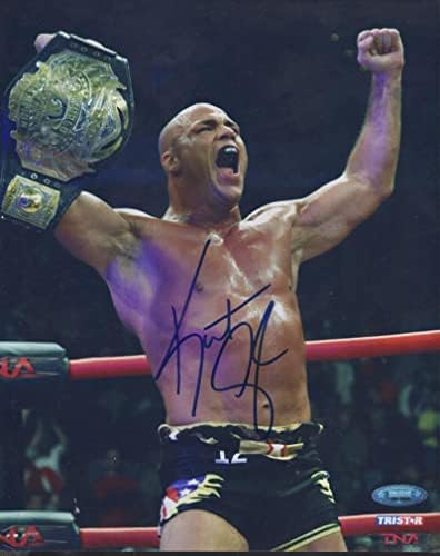 Шампион на Wwe Kurt Angle Подписа Снимка 8x10 с Автограф W / Coa - Снимки рестлинга С автограф