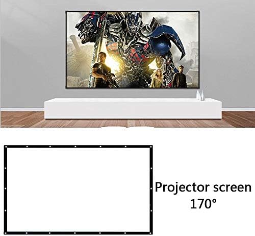 LMMDDP Сгъваем проектор 16:9 60 72 84 100 120 150 инча Бяла прожекционен екран С кант Прожекционен екран за Начало Влезте в екрана на телевизора (размер: 150 см)