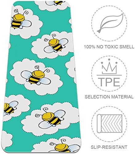 Siebzeh Дебела подложка за йога с шарени сладки пчелите Премиум-клас, в екологично Чист Гумена подложка за здраве