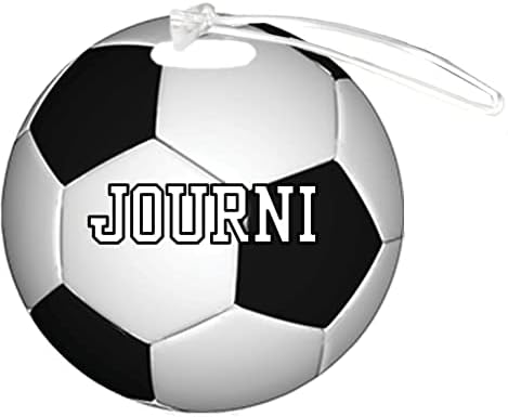 Soccer Journi Адаптивни 4-инчов Етикет за багаж чанта от пластмаса, подсилена С добавянето на всички номера или