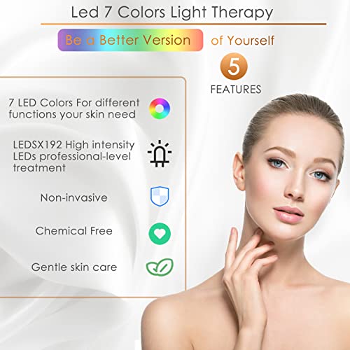 Led Маска за лице VeRosky Light Therapy - 7 + 1 Цветна Фотонная Маска за Подмладяване на кожата със синя и червена