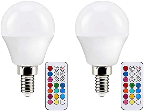 MaoTopCom 3W E12 RGB led Крушки-Свещници (2 опаковки), с Променящ се Цвят Led лампа-свещ RGBW A15 с регулируема
