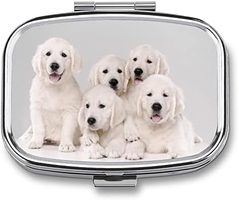 Опаковка на Хапчета-Сладкото Куче на Кутия за Хапчета Преносим Метален Калъф за Таблетки / Витамини/Добавки / Рибено