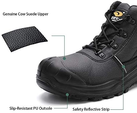 Мъжки водоустойчив работни обувки DRKA Със Стоманени пръсти, защитни ботуши и 6 инча с рейтинг EH