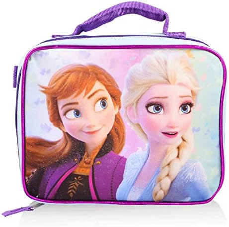Комплект Disney Frozen Backpack и обяд-бокс за момичета ~ Луксозен 16-инчов раница Frozen 2 с Изолирани пакет за