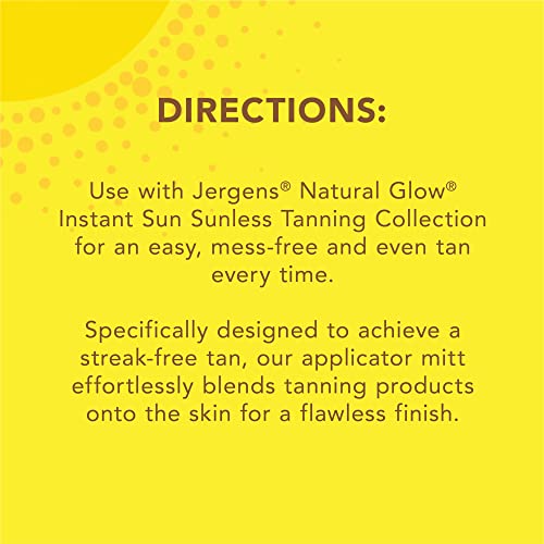 Ръкавица-Апликатор за тялото Jergens Natural Glow, Безупречна Ръкавица за Смесител за слънчеви бани без Разводи, Множество Ръкавица за слънчеви бани Предпазва Ръцете