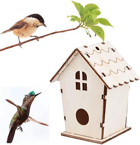 Кутия за Отглеждане на Птици,Дървена Къщичка за Птички, Къщичка за Папагали, Клетка-Къща за Какаду, Неразлучников,