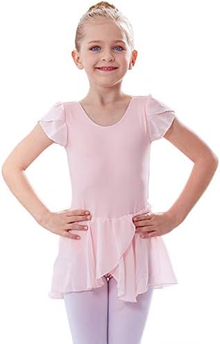 MdnMd Бански костюми за Балет Танци с Цветове, с дълъг Ръкав-Листенца за Малки Момичета Рокля-Балерина, Облекло