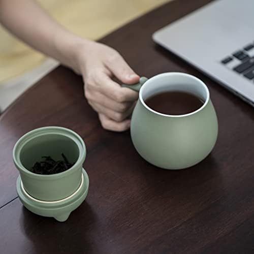 Керамични Чаена Чаша с приготвяне на чай и капак, Кафеена Чаша с Хубав Дизайн Лъки Котка, Керамични Чаена чаша с