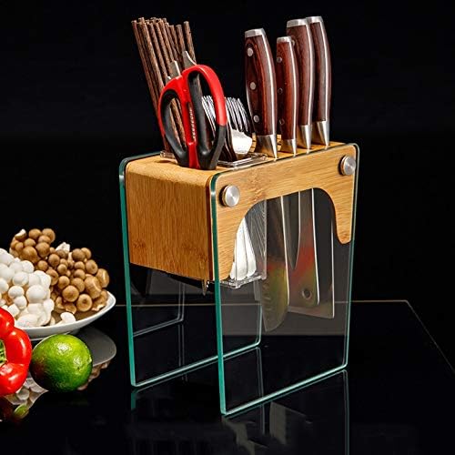Кухненски рафтове IRDFWH от закалено стъкло, стойка за инструменти, държач за кухненски ножове, рафтове за съхранение