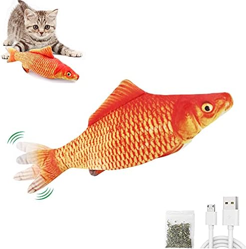 ONTOP Floppy Fish Играчки за котки 11,9 Автоматична Електрическа Качающаяся Риба (с USB зареждане) Движещата се