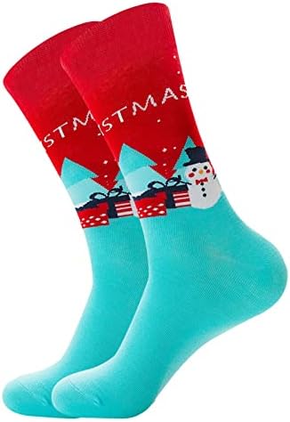 Коледни Чорапи Дамски Забавни Цветни Памучни Празнични Чорапи Забавно Новост Чорапи За екипажа на Весела Коледа