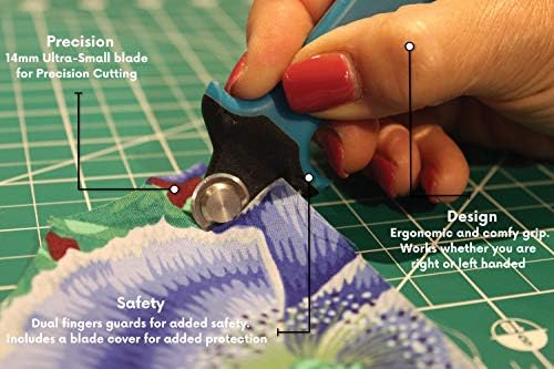 Прецизна Инструменти за Капитониране 14 мм Ротационен Нож за тъкани Предпазен Заключване Ергономична Класическа Линия Комфорт Малък Въртящ се Нож за Плат за Шиене