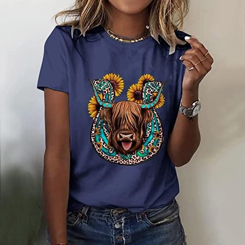 Красиви Дамски Блузи, Забавна Сладка Тениска С Изображение На Пастушки Планински Говеда, Тениска С Изображение На